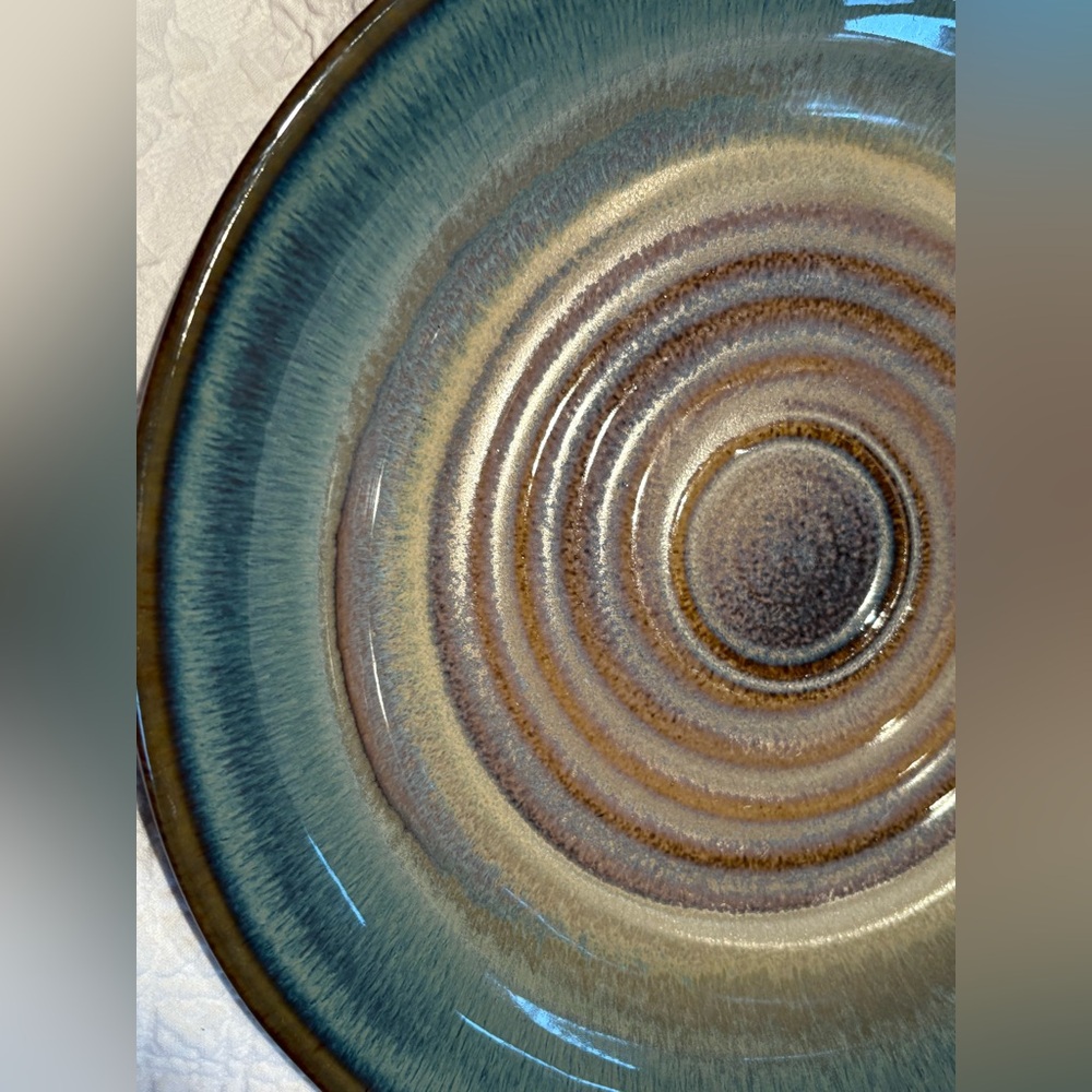 Bill Campbell art studio pottery serving bowl/  platter Signed